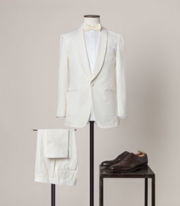 white wedding suit