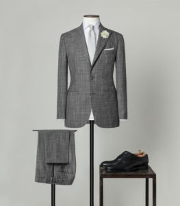 grey wedding suit